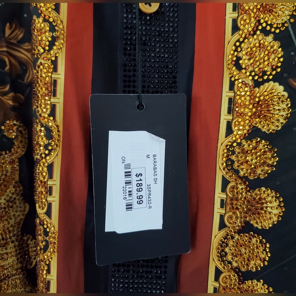 NWT Barabas Cogent Approach Rhinestone Long Sleeve Shirt Size M - Picture 8 of 12